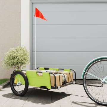 Bike Trailer Green Oxford Fabric and Iron