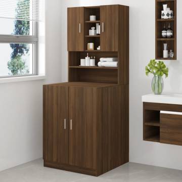 Washing Machine Cabinet Brown Oak Engineered Wood