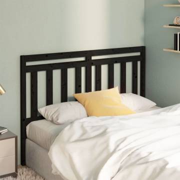 Bed Headboard Black 146x4x100 cm Solid Wood Pine