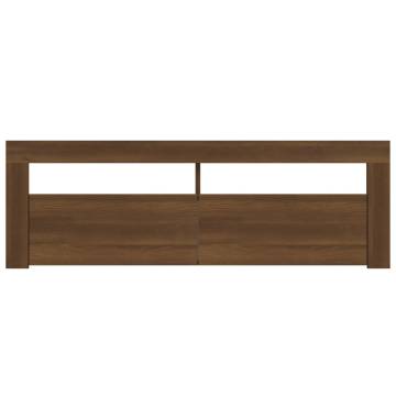 TV Cabinet with LED Lights Brown Oak 120x35x40 cm