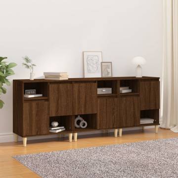 Sideboards 3 pcs Brown Oak 60x35x70 cm Engineered Wood