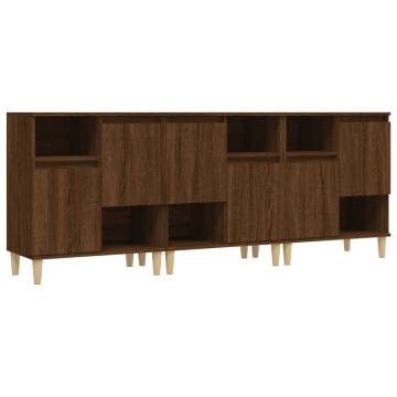 Sideboards 3 pcs Brown Oak 60x35x70 cm Engineered Wood