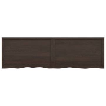 Table Top Dark Brown 200x60x(2-4) cm Treated Solid Wood Oak