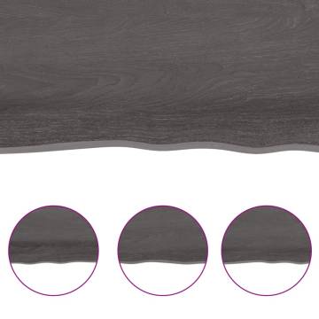 Table Top Dark Brown 200x60x(2-4) cm Treated Solid Wood Oak