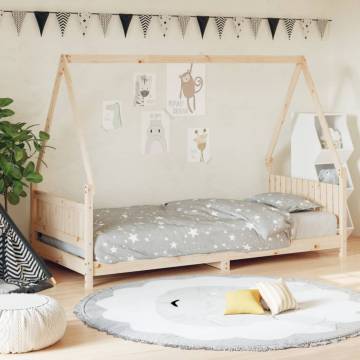 Kids Bed Frame 90x200 cm Solid Wood Pine