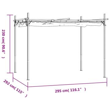 Pergola with Retractable Roof Cream 295x292x230 cm