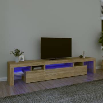 TV Cabinet with LED Lights Sonoma Oak 215x36.5x40 cm