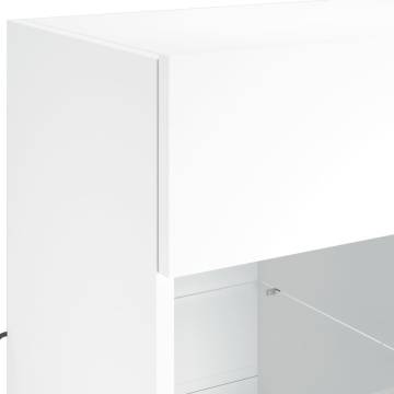 TV Wall Cabinet with LED Lights White 58.5x30x60.5 cm