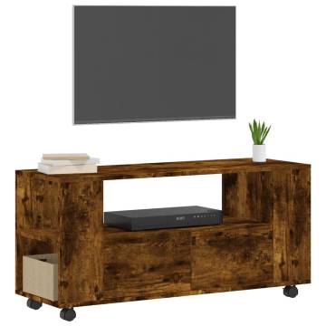 TV Cabinet Smoked Oak 102x34.5x43 cm Engineered Wood