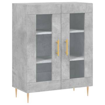 Highboard Concrete Grey 69.5x34x180 cm Engineered Wood