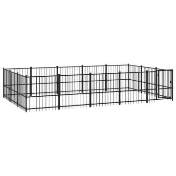 Outdoor Dog Kennel Steel 14.11 m²