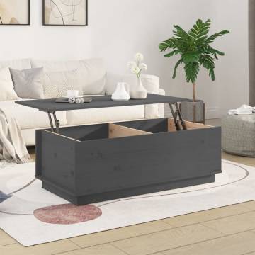 Coffee Table Grey 100x50x35 cm Solid Wood Pine