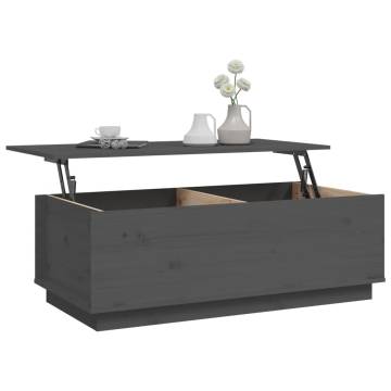 Coffee Table Grey 100x50x35 cm Solid Wood Pine