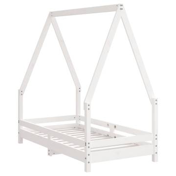 Kids Bed Frame White 70x140 cm Solid Wood Pine