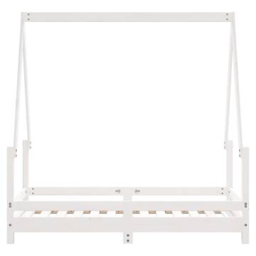 Kids Bed Frame White 70x140 cm Solid Wood Pine