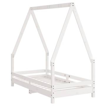 Kids Bed Frame White 70x140 cm Solid Wood Pine