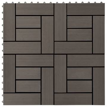 22 pcs Decking Tiles 30x30 cm 2 sqm WPC Dark Brown