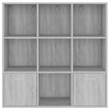 Book Cabinet Grey Sonoma 98x30x98 cm