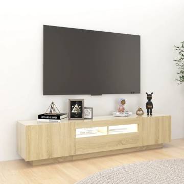 TV Cabinet with LED Lights Sonoma Oak 180x35x40 cm