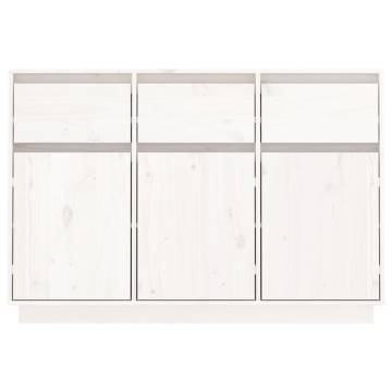 Sideboard White 110x34x75 cm Solid Wood Pine