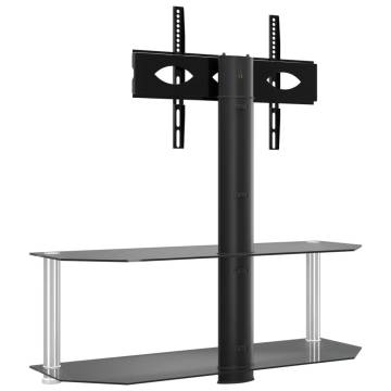 Corner TV Stand 2-Tiers for 32-70 Inch Black and Silver