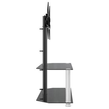 Corner TV Stand 2-Tiers for 32-70 Inch Black and Silver