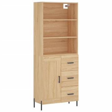 Highboard Sonoma Oak 69.5x34x180 cm Engineered Wood