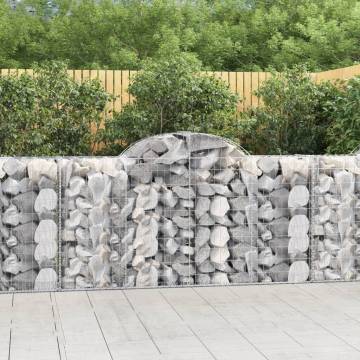 Arched Gabion Baskets 14 pcs 200x50x100/120 cm Galvanised Iron