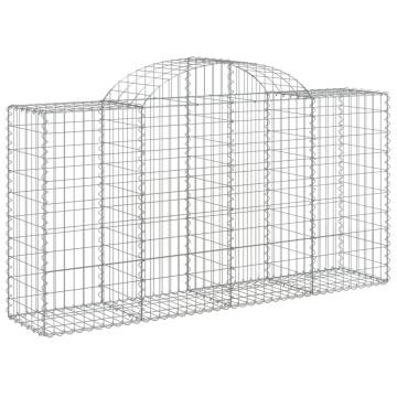 Arched Gabion Baskets 14 pcs 200x50x100/120 cm Galvanised Iron