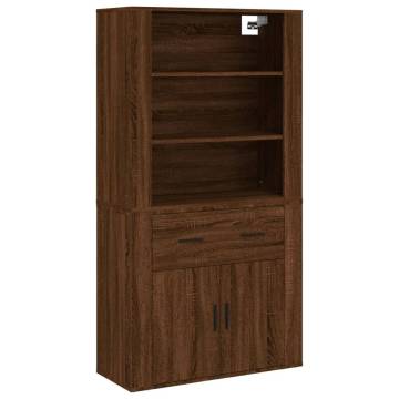 Highboard Brown Oak Engineered Wood