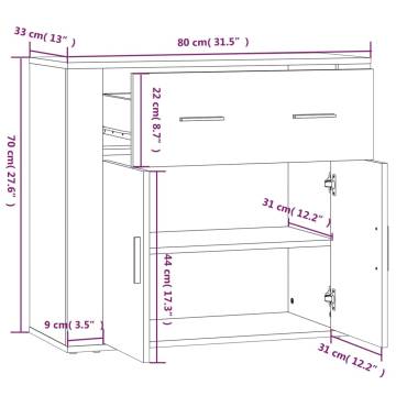 Highboard Brown Oak Engineered Wood