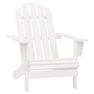 Garden Adirondack Chair with Ottoman&Table Solid Fir Wood White