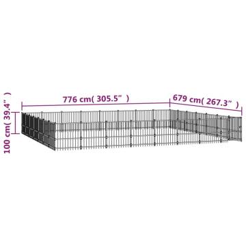 Outdoor Dog Kennel Steel 52.69 m²