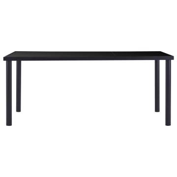 Dining Table Black 180x90x75 cm Tempered Glass