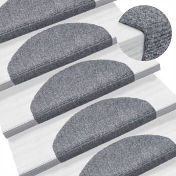 Self-adhesive Stair Mats 10 pcs Light Grey 65x21x4 cm Needle Punch