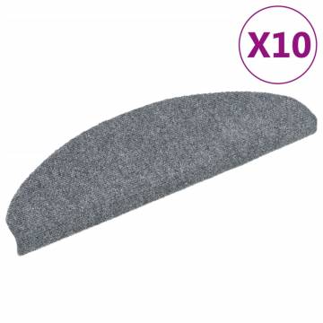 Self-adhesive Stair Mats 10 pcs Light Grey 65x21x4 cm Needle Punch