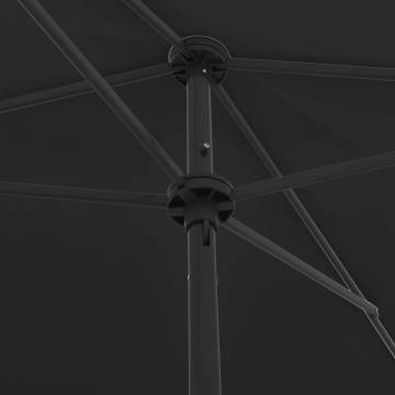 Beach Umbrella Black 200x125 cm