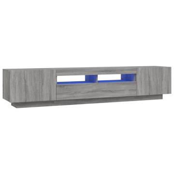 2 Piece TV Cabinet Set with LED Lights Grey Sonoma Engineered Wood