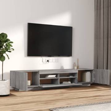 2 Piece TV Cabinet Set with LED Lights Grey Sonoma Engineered Wood