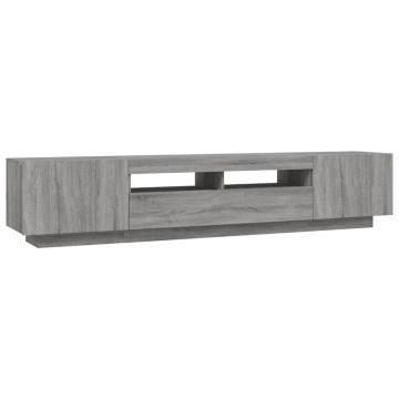 2 Piece TV Cabinet Set with LED Lights Grey Sonoma Engineered Wood