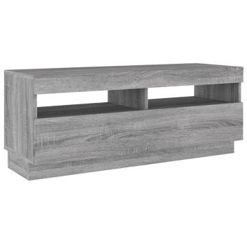 2 Piece TV Cabinet Set with LED Lights Grey Sonoma Engineered Wood