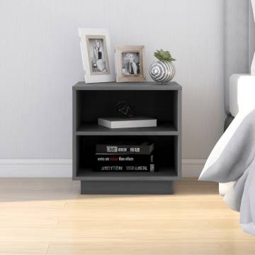 Bedside Cabinets 2 pcs Grey 40x34x40 cm Solid Wood Pine