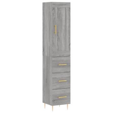 Highboard Grey Sonoma 34.5x34x180 cm Engineered Wood