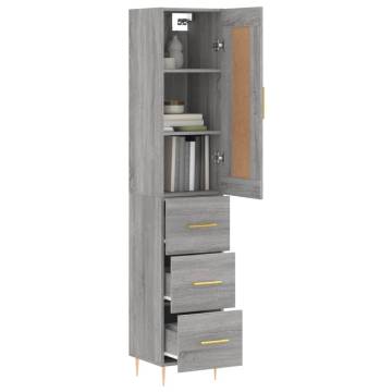 Highboard Grey Sonoma 34.5x34x180 cm Engineered Wood