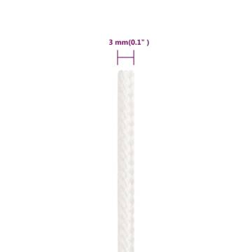 Boat Rope Full White 3 mm 250 m Polypropylene