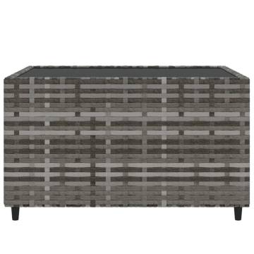 Square Garden Coffee Table Grey 50x50x30 cm Poly Rattan