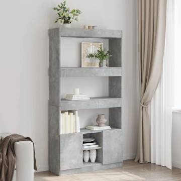  Highboard Concrete Grey 92x33x180 cm Engineered Wood