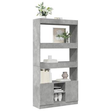  Highboard Concrete Grey 92x33x180 cm Engineered Wood