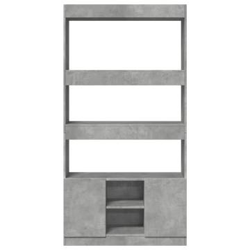  Highboard Concrete Grey 92x33x180 cm Engineered Wood