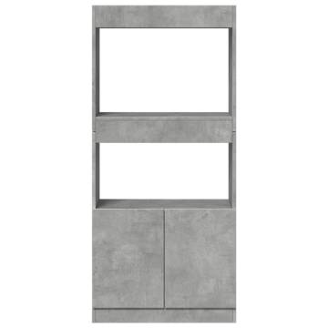  Highboard Concrete Grey 63x33x140 cm Engineered Wood